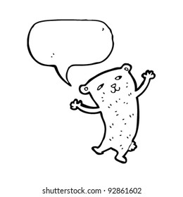 crazy funny bear cartoon with speech bubble