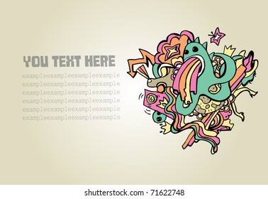 crazy  funny doodles with space for text