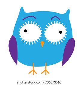 Crazy funny owl hand drawn