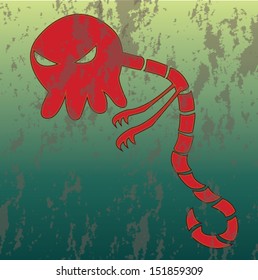 Crazy and funny red monster