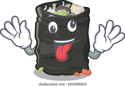 Crazy garbage bag behind the character door