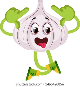 Crazy garlic, illustration, vector on white background.