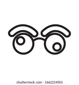 lentes locas tontos estilo línea día icono ilustración vectorial diseño