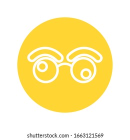 crazy glasses fools day line style icon vector illustration design