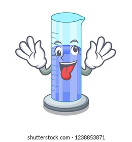 Crazy graduated cylinder on for cartoon trial