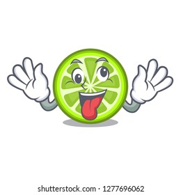 Crazy green lemon slices on mascot plate