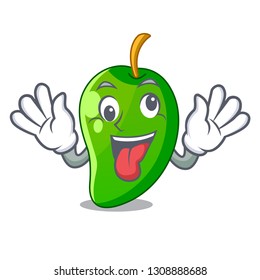 Crazy green mango isolated with the mascot