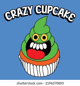 CRAZY GREEN Y ORANGE CUPCAKE