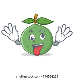 Crazy guava mascot cartoon style