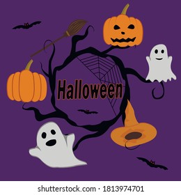 Crazy halloween party. Set for background.