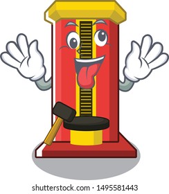 Crazy hammer game machine with the cartoon