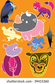 animales dibujados a mano loca