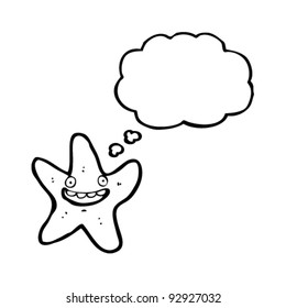 crazy happy starfish cartoon