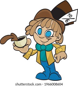 crazy hatter offering a cup of tea