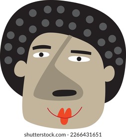crazy head character fun art