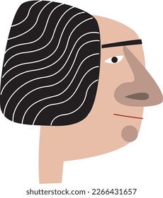arte divertido de personaje de cabeza loca