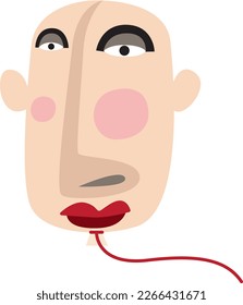 crazy head character fun art