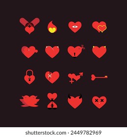 Crazy heart icons vector illustration.İsolated on background.
