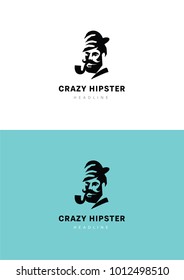 Crazy hispter logo template.