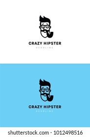 Crazy hispter logo template.