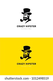 Crazy hispter logo template.