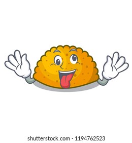 Crazy homemade patties on the table cartoon