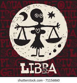 crazy horoscope doodles, sign of the zodiac libra
