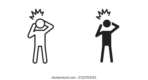 Ilustración vectorial aislada del icono humano loco. Pictograma de Vector para Web y App