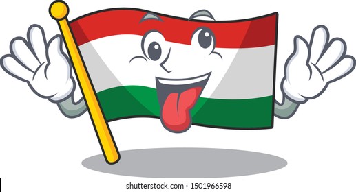 Crazy hungary flag folded in character drawer