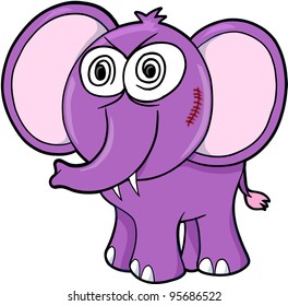 Crazy insane Elephant Vektorgrafik