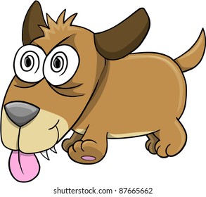 Crazy Insane Puppy Perro Vector de Arte Ilustración