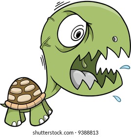 Crazy Insane Turtle Vector Illustration