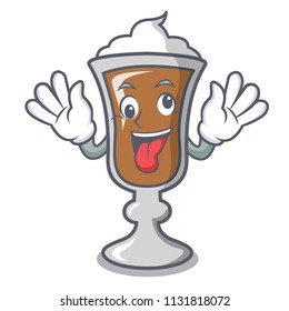 Crazy irish coffee mascot cartoon