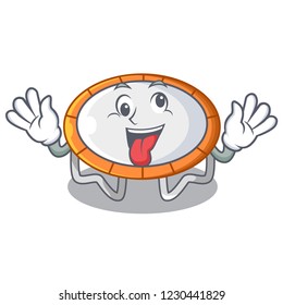 Crazy isolate on trampoline transparent shape mascot