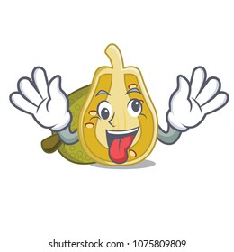 Crazy jackfruit mascot cartoon style