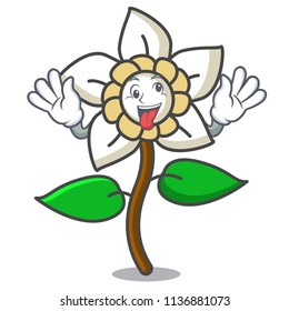 Crazy jasmine flower mascot cartoon
