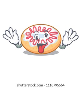Crazy jelly donut mascot cartoon