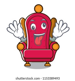 Crazy king throne mascot cartoon