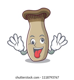 Crazy king trumpet mushroom mascot cartoon