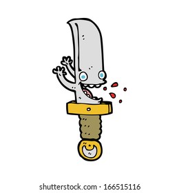 crazy knife cartoon character