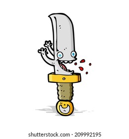 crazy knife cartoon character