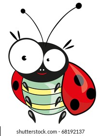 Crazy Ladybug. Vector illustration.