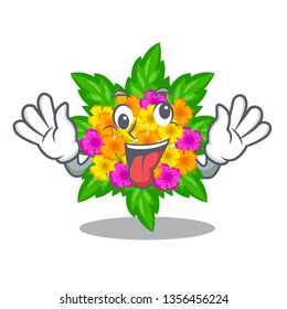 Crazy lantana flowers isolated with the character