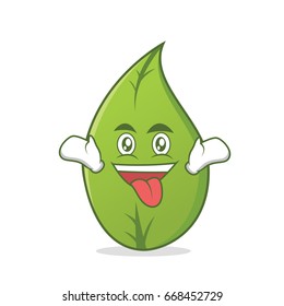 Crazy leaf character cartoon art vector illustration