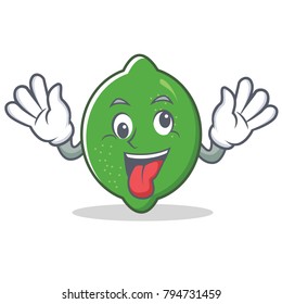 Crazy lime mascot cartoon style