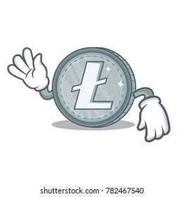 Crazy Litecoin character cartoon style