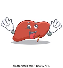 Crazy liver mascot cartoon style