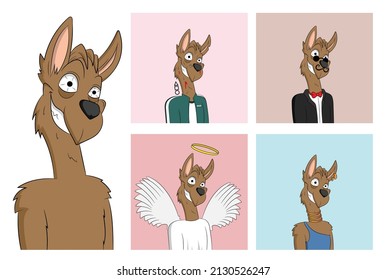 Crazy llama NFT Cartoon Character Kangaroo Traits