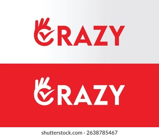 crazy logo - crazy wordmark logo 
