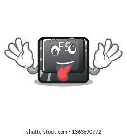 Crazy longest F5 button on cartoon keyboard